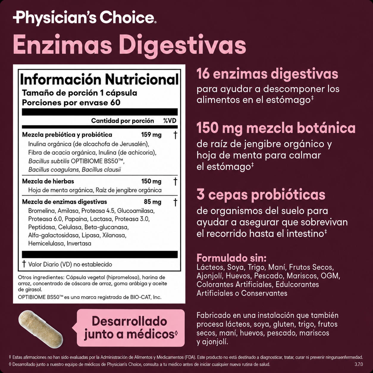 Physician’s Choice | Complejo Digestivo 3 en 1