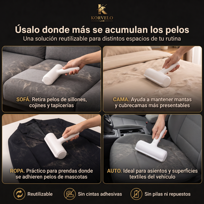 Korvelo FurLift™ | Removedor reutilizable de pelos de mascota
