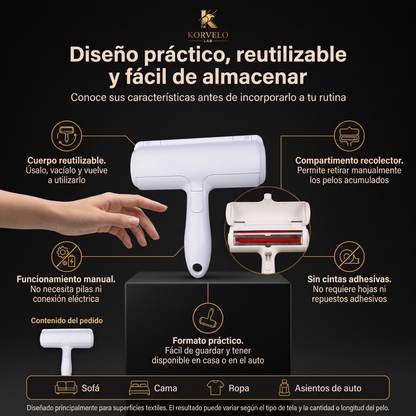 Korvelo FurLift™ | Removedor reutilizable de pelos de mascota
